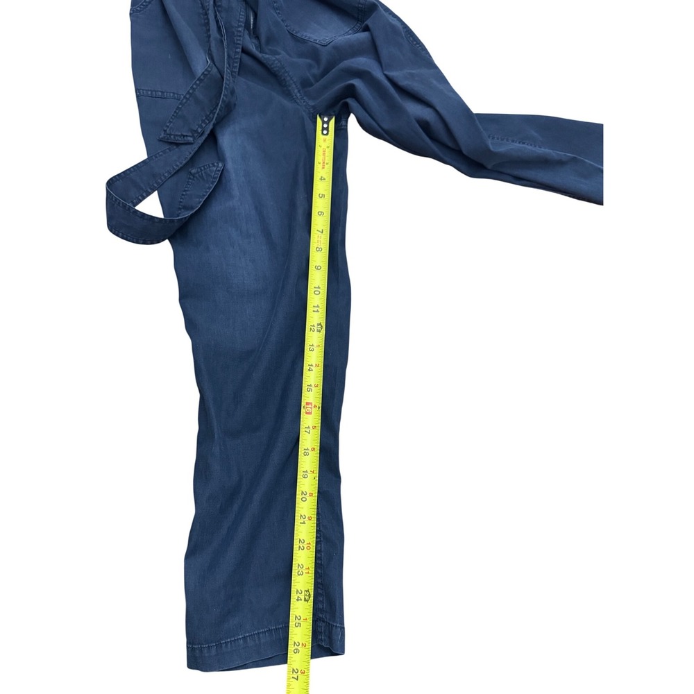 Candace Cameron Bure Denim‎ Chambray Utility Jumpsuit Belted Blue Size S - Picture 10 of 11
